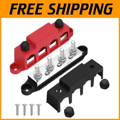 Marine Battery Bus Bar 12V DC - 4 Studs Terminal Block - Image 1 of 4