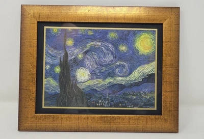 Impresión enmarcada Noche estrellada de Vincent Van Gogh 7,5"x9,5" Foto 1 de 4