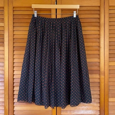 Falda Broadway & Broome para mujer talla mediana 100 % seda acampanada lunares gris rojo Foto 1 de 4