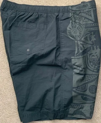 De Colección Polo Deportivo Ralph Lauren Bañador Hawaiano Azteca Tribal Talla XL Gris sobre Negro Foto 1 de 4