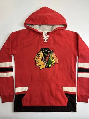 Chicago Blackhawks CCM Jersey Hoodie Youth Boys XL (18) Black Hockey Hooded - Image 1 of 4