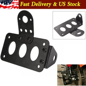 Motorcycle Side Mount License Plate Bracket Holder For Harley Chopper Dyna Black - Picture 1 of 17