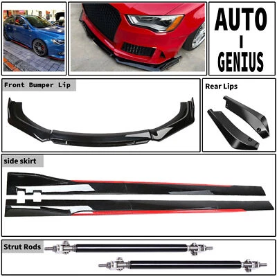 For Audi TT 2001-2022 Front Bumper Lip Splitter +Side Skirts Rear Diffuser - Image 1 of 4