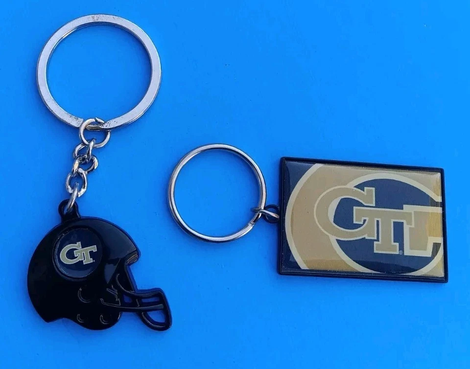 NCAA Football Georgia Tech Pair Of Metal Keychains Win craft  - Image 1 of 4