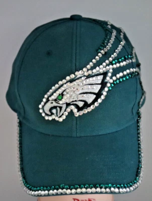 Gorra Philadelphia Eagles con estrás de cristal hecha a mano ajustable NFL Foto 1 de 4