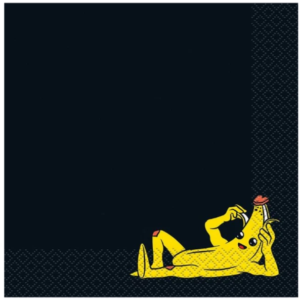 Fortnite Banana Napkins 16 ct Party Supplies unique Black Yellow