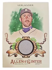 2017 Allen & Ginter Relic Card Justin Verlander FSRB-JVE Detroit Tigers - Foto 1 di 2