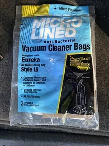 Eureka Vacuum Bags Style LS Microlined (3 bags) Plus 2 Bonus Bags 5 Bags Total - Picture 1 of 1