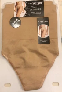 Jockey Life Collection Waist Slimmer Thongs Style 2 Pairs Nude Size XL New - Picture 1 of 6