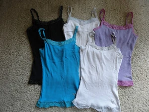Girls 8 10 Justice Tanks x 5 EUC White Purple Bank Teal - Picture 1 of 2