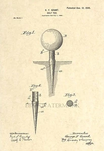 Official Golf Tee US Patent Art Print - 1899 Vintage Golf Accessory - Antique 38 - Picture 1 of 3