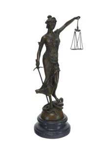 Escultura Bronce Figura Justitia GÖttin del Derecho H: 45 cm (901) - Imagen 1 de 7