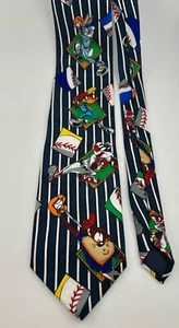 Corbata de béisbol de colección 1993 Looney Tunes Mania tema con Tasmanian Devil Bugs Daffy + - Imagen 1 de 4
