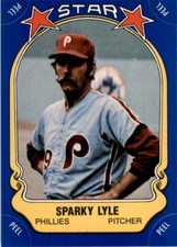 1981 Fleer Star Stickers Baseball Sparky Lyle (B) Philadelphia Phillies #91