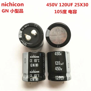 2pcs/10pcs 120uf 450v Nichicon GN/GU 25x30mm 450V120uF Snap-in PSU Capacitor - Picture 1 of 3