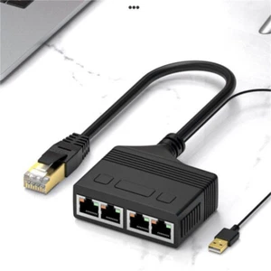 Adaptateur répartiteur Ethernet LAN RJ45 1 vers 3/4 ports câble réseau connecteur LAN NEUF - Photo 1/14