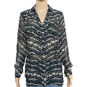 NWOT Candie's Floral High Low Button Down Blouse Size Medium - Picture 1 of 3