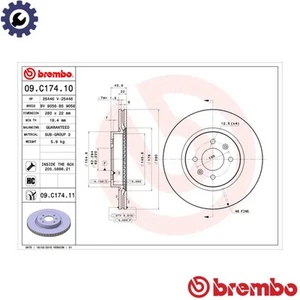 2x BRAKE DISC 09.C174.11 FOR KIA RIO/IV/Hatchback/Van/III HYUNDAI i20/ACTIVE - Picture 1 of 7