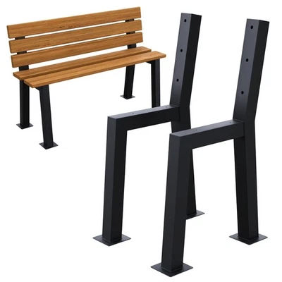 HAGO® Bankfuß Anthrazit Bankgestell Bankkufen Bankbeine Parkbank Gartenbank Set