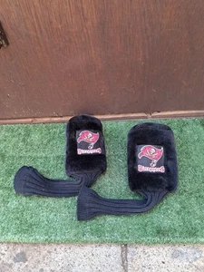 Vintage Fluffy Golf Headcovers Black 1 Wood & 3 Wood. (#089) - Picture 1 of 5
