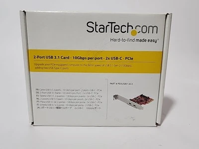 StarTech PEXUSB312C3 2-Port USB 3.1 Card - 10Gbps per port - 2x USB-C - PCIe - Image 1 of 3