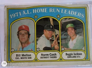 1972 Topps #90 1971 A.L. Home Run Leaders Melton Cash Reggie Jackson - Imagen 1 de 3