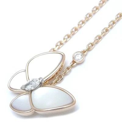 Van Cleef & Arpels De Papillon 18K Roségold Halskette MOP Diamant /293266 - Bild 1 von 4