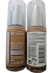 (2x) 1 OZ REVLON ILLUMINANCE SKIN-CARING FOUNDATION CREAM 405 HAZEL - Picture 1 of 2