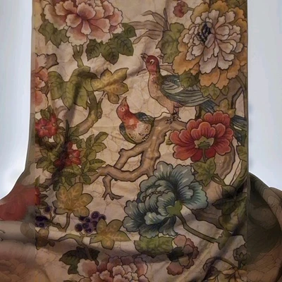 Funda nórdica Pottery Barn jacobea botánica floral aves algodón/lino COMPLETA/REINA Foto 1 de 4