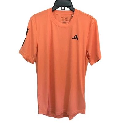 Camiseta Tenis Adidas Para Hombre Club 3 Rayas Coral Fusion Talla Pequeña Nueva con etiquetas Foto 1 de 4