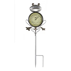 Swim Central 41.75" Iron Frog Garden Stake Thermometer - Picture 1 of 4