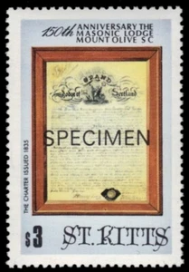ST. KITTS 172s - Mt. Olive Freimaurerloge "Specimen Overprint" (pb52440) - Bild 1 von 1