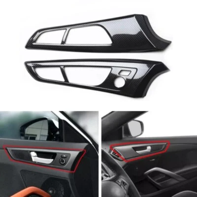 Para Hyundai 2012-2017 Veloster Fibra de Carbono Interior Manija Panel Tapicería 2 Piezas Foto 1 de 4