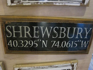 "Shrewsbury" Sign - Custom Wooden Sign - Beach Decor - Coastal Home Decor - NJ - Picture 1 of 1