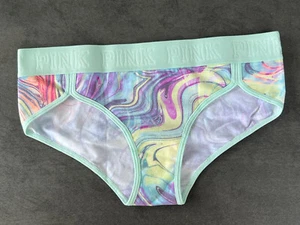 NUEVO BRAGUITA HIPSTER ROSA VICTORIAS SECRET LOGOTIPO GRUESO BANDA TIEDYE ARCO IRIS REMOLINO M - Imagen 1 de 5