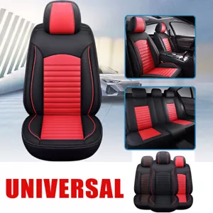 2/5-Seats Car Seat Covers 3D PU Leather Deluxe Front Rear Cushions Set Universal - Picture 1 of 20