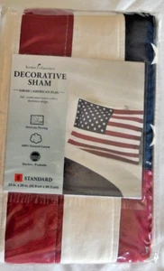 Sarah American Flag Pillow Sham New 20" X 26" Handcrafted Heirloom Cotton - Picture 1 of 7