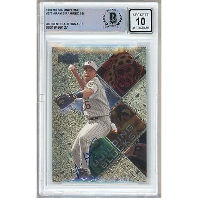 Aramis Ramirez Signed 1999 Metal Universe Building Blocks #272 Beckett AUTO 10 - Image 1 of 4