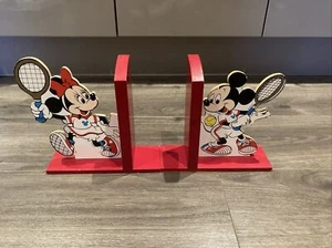 Disney Vtg Book Ends Mickey Mouse Minnie Wooden Retro Old Walt Disney Vtg - Picture 1 of 8