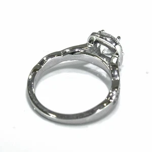 Anillo de compromiso de diamantes de 3/4 quilates corte redondo H/VS2 oro blanco de 14 K talla 7 - Imagen 1 de 4
