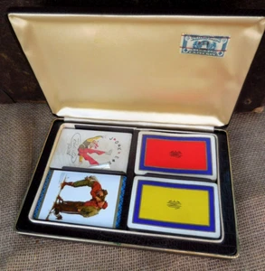 Cards Playing With Case 4 Decks  Poker ,Norman Rockwell Playing Cards#M - Picture 1 of 17