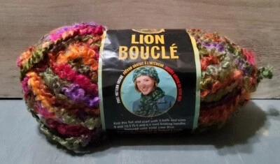 Lion Brand Boucle Yarn Tutti Fruitti Varigated Super Bulky 6 2.5oz 57 Yards - Image 1 of 4