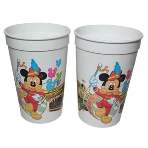 Walt Disney 80er Coca Cola Kunststoff Souvenir Tassen Main Street Mickey Mouse - Bild 1 von 13