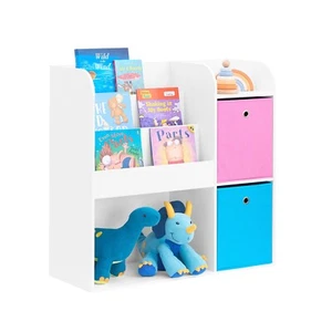 B-waren Kinder Bücherregal Kinderregal mit 2 Stoffboxen KMB37-F-bwaren - Bild 1 von 9