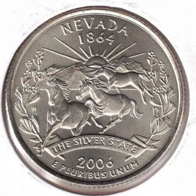 2006-D (SMS) Uncirculated Satin Finish Nevada 36TH State Quarter Coin! - Image 1 of 2