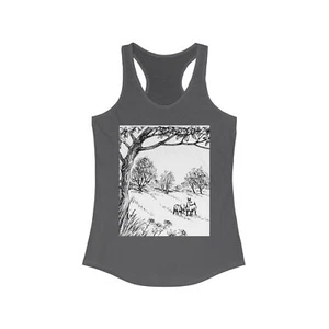 Nature-Inspired Racerback Tank, Graphic Workout Top, Summer Layering Piece, Gift - Picture 1 of 21