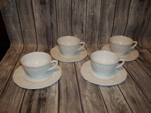 Set of 4 Indiana Colony Harvest Milk Glass Grapevine Cups and Saucers - Picture 1 of 17