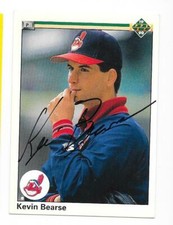 KEVIN BEARSE 1990 UPPER DECK AUTOGRAPHED SIGNED # 715 CLEVELAND INDIANS