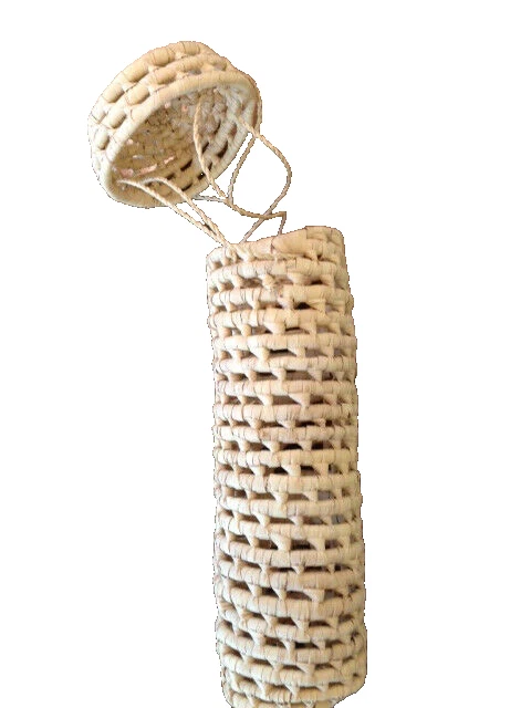 Botella Bolsa de Regalo Cesta Transportador de Viaje Tejido Hoja de Palma Bolsa de Regalo de Navidad Foto 1 de 4