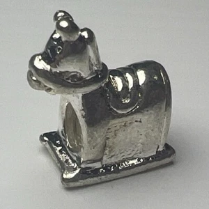 Ciondolo scivolo retrò argento sterling 925 perline cavallo a dondolo baby shower regalo carino - Foto 1 di 10
